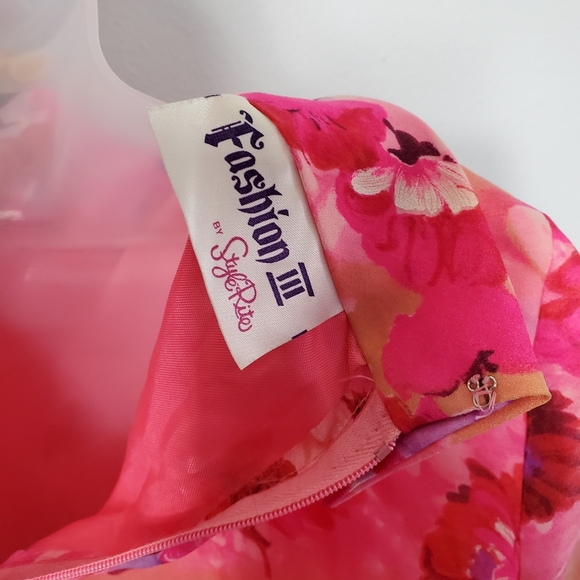 VTG 60s Hot Pink Flower Maxi Dress - US S - Picture 13 of 14